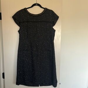 Karl Lagerfeld Navy Tweed Dress with silver thread